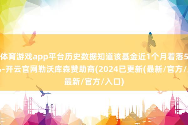 体育游戏app平台历史数据知道该基金近1个月着落5.38%-开云官网勒沃库森赞助商(2024已更新(最新/官方/入口)