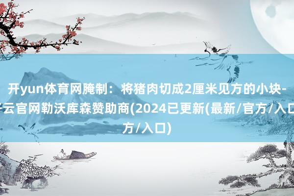 开yun体育网腌制：将猪肉切成2厘米见方的小块-开云官网勒沃库森赞助商(2024已更新(最新/官方/入口)