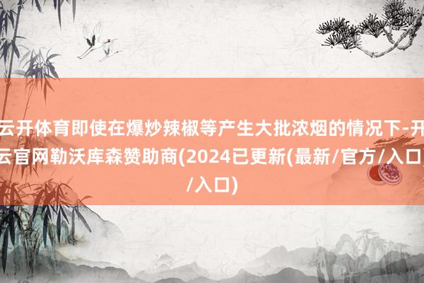 云开体育即使在爆炒辣椒等产生大批浓烟的情况下-开云官网勒沃库森赞助商(2024已更新(最新/官方/入口)