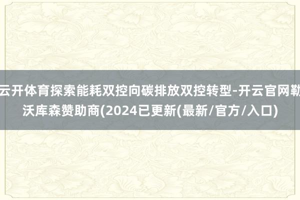 云开体育探索能耗双控向碳排放双控转型-开云官网勒沃库森赞助商(2024已更新(最新/官方/入口)