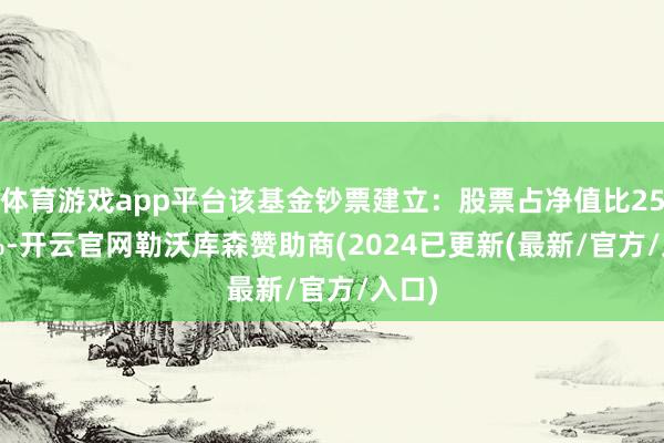 体育游戏app平台该基金钞票建立：股票占净值比25.82%-开云官网勒沃库森赞助商(2024已更新(最新/官方/入口)